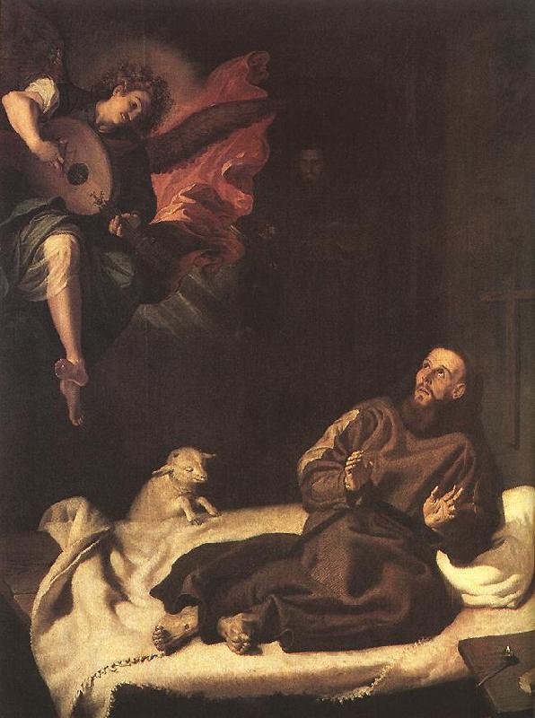 RIBALTA, Francisco St Francis Comforted by an Angel oil painting picture